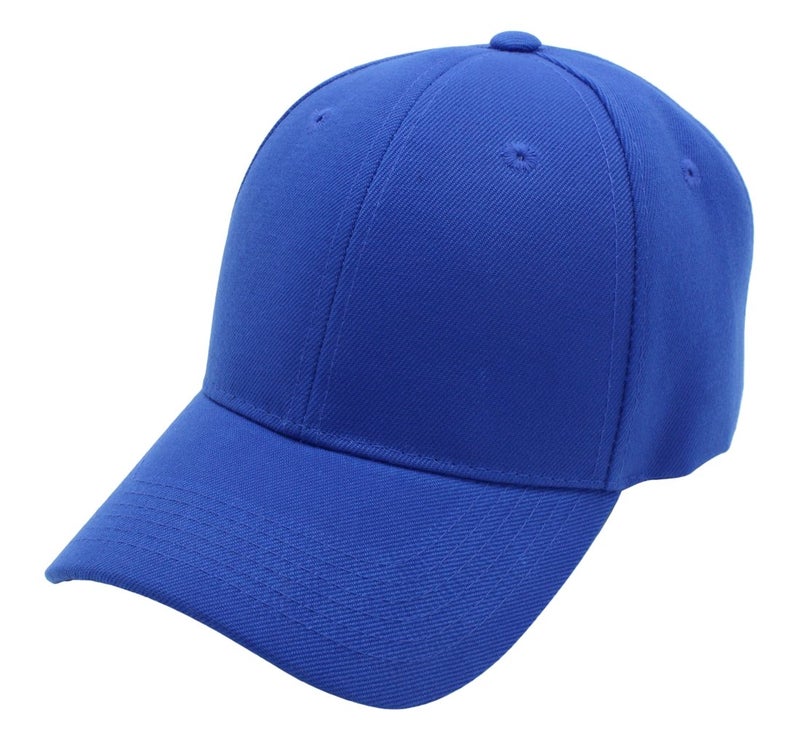 Top Level Baseball Cap Men Women - Classic Adjustable Plain Hat (Royal) - Image 1